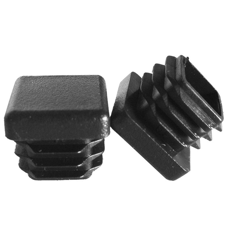Prescott Plastics 3/4â€ (19.05mm) Outer Perimeter Ribbed Plastic Hole Plugs, Square Black Metal Tubing End Caps, Strong Furniture Leg Inserts, Impact & Weather Resistant, Made in The USA - 20 Pack - Image 2